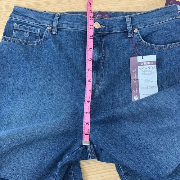 Gloria Vanderbilt Size 14 Amanda Slimming Average Tapered Classic Rise Jeans NWT - Picture 4 of 6